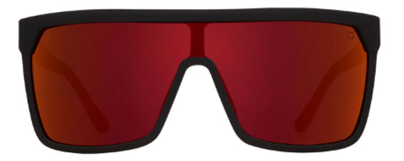 SY039 SPY FLYNN 670323803673 134 SOFT MATTE BLACK RED FADE  HD PLUS GREY GREEN WITH RED LIGHT SPECTRA MIRRORED