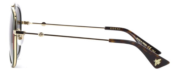 G119 GUCCI GG0062S 003 57 GOLD / GREEN – A Million Sunglasses display picture 1