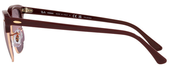 RB147 RAY-BAN CLUBMASTER RB3016 1365G9 51 BORDEAUX ON ROSE  display picture 2
