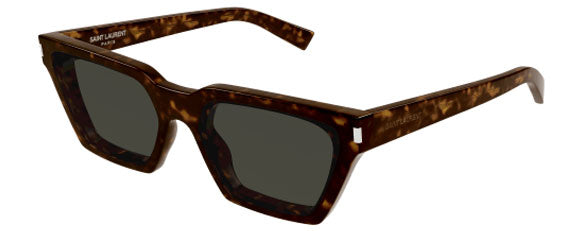 Saint Laurent SL633CALISTA 002 Sunglasses Havana Rectangle Frame, Grey Lenses SAINT LAURENT SL 633 CALISTA 002 Havana Brown Medium 57 mm  main image 2