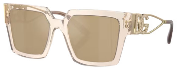DG48 DOLCE & GABBANA DG4446B 343203 53 TRANSPARENT CAMEL / CLEAR MIRRORED REAL YELLOW GOLD