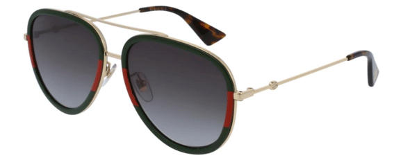 G119 GUCCI GG0062S 003 57 GOLD / GREEN – A Million Sunglasses display picture 3