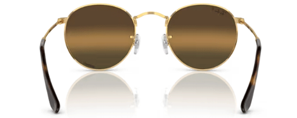 RB306 RAY-BAN ROUND METAL  RB3447 001/G5 53 GOLD CLEAR   BROWN GRADIENT MIRRORED POLARIZED