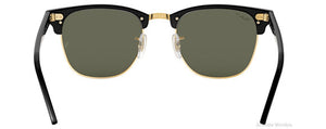 RB011 RAY-BAN CLUBMASTER RB3016 901/58 51 BLACK / G-15 GREEN POLARIZED