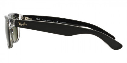 Z109 RAY BAN NEW WAYFARER RB2132 605258 55 BLACK ON TRANSPARENT G 15