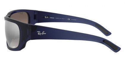 C129 RAY BAN RB4283CH 629 5J 64 BLUE GRAY MIRRORED SILVER