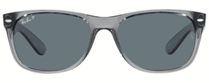 A30 RAY-BAN NEW WAYFARER RB2132 64503R 55  TRANSPARENT GRAY / DARK BLUE POLARIZED