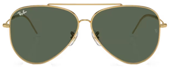RB335 RAY-BAN AVIATOR REVERSE  RBR0101S 001/VR 62 GOLD / GREEN