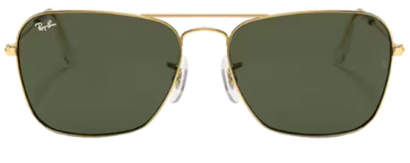 RB658A  RAY-BAN CARAVAN RB3136 001 55 ARISTA GOLD / G-15 GREEN