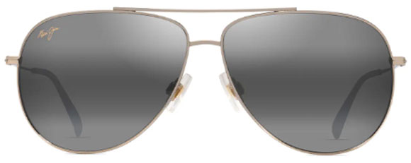 MJM173 MAUI JIM HAUOLI XL 674-16A SHINY LIGHT GOLD WITH CRYSTAL / NEUTRAL GREY