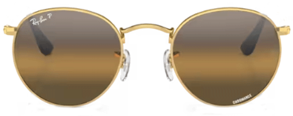 Ray-Ban Gold Frame Brown Gradient Round Sunglasses Ray-Ban Round Reverse L (53 - 21) with Brown lenses and Gold  main image 4