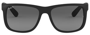 A34 RAY-BAN JUSTIN RB4165 622/T3 55  RUBBER BLACK / LIGHT GRAY GRADIENT GRAY POLARIZED