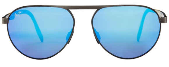 MJ362 MAUI JIM SWINGING BRIDGES B787-02C BRUSHED DARK GUNMETAL / BLUE HAWAII POLARIZED
