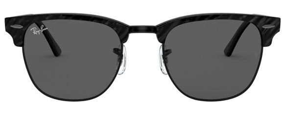 RB141 RAY-BAN CLUBMASTER RB3016 1305B1 51 WRINKLED BLACK ON BLACK  DARK GRAY