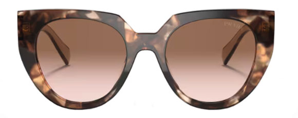 PR154 PRADA PR 14WS 01R0A6 52 CARAMEL TORTOISE POWDER / BROWN GRADIENT