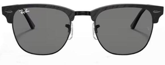 RB140 RAY-BAN CLUBMASTER RB3016 1305B1 49 WRINKLED BLACK ON BLACK / DARK GRAY