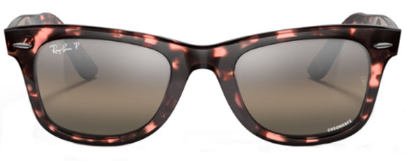 RB125 RAY-BAN WAYFARER RB2140 1334G3 50 PINK HAVANA / POLARIZED CLEAR GRADIENT DARK GRAY