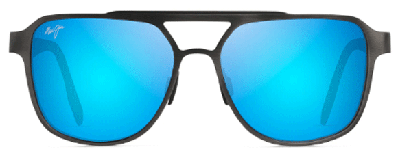 MJ28 MAUI JIM 2ND REEF B607-14 59 BRUSHED DARK GUNMETAL   / BLUE HAWAII