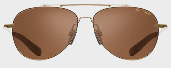 DL02 DITA DLS101-61-03 50 WHITE GOLD  / LAND LENS BROWN POLARIZED