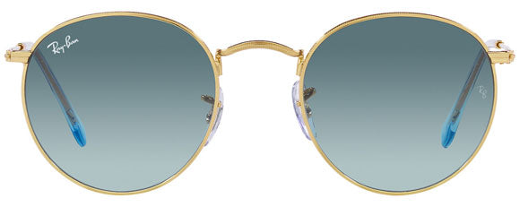RB175 RAY-BAN ROUND METAL RB3447 001/3M 50 GOLD  BLUE