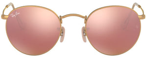 Z192 RAY-BAN ROUND METAL RB3447 112/Z2 53 MATTE ARISTA / LIGHT BROWN MIRRORED PINK