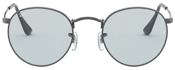 E40 RAY-BAN ROUND METAL RB3447 004/T3 50 GUNMETAL / LIGHT BLUE