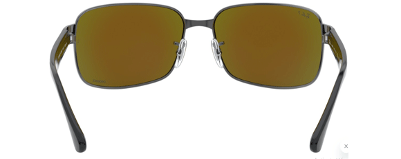 RB297 RAY-BAN RB3566CH 004/A1 65 GUNMETAL  GREEN MIRRORED BLUE POLARIZED