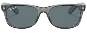 A25 RAY-BAN NEW WAYFARER RB2132 64503R 58 TRANSPARENT GRAY / DARK BLUE POLARIZED
