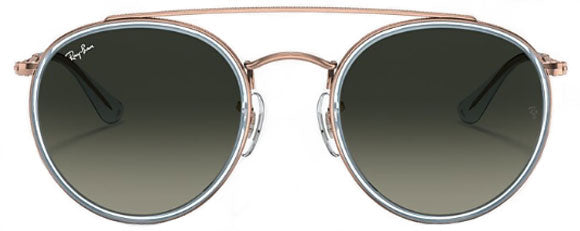 E48 RAY-BAN ROUND DOUBLE BRIDGE RB3647N 906771 51 POLISHED COPPER  GREY GRADIENT