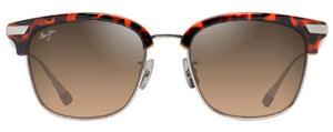 MJM132 MAUI JIM KALAUNU ASIAN FIT HS629-10 55 SHINY RED HAVANA WITH SILVER  / HCL BRONZE