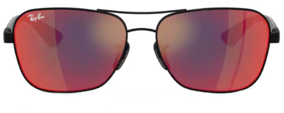 RB633 RAY-BAN RB8336M F1186P 58 MATTE BLACK / DARK GREY MIRROR BLUE RED