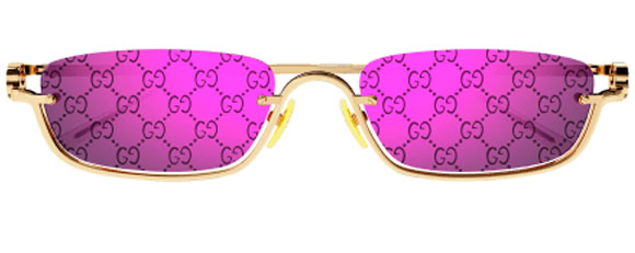 G225 GUCCI GG1278S-005 55 GOLD / VIOLET – A Million Sunglasses display picture 2