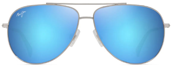 MJM186 MAUI JIM HAU'OLI B665-17B SHINY SILVER BLUE GREEN / BLUE HAWAII