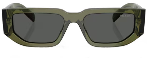 PR176 PRADA PR 09ZS 25A40L 54 TRANSPARENT MILITARY GREEN / DARK GREY