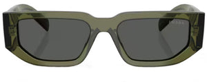 PR176 PRADA PR 09ZS 25A40L 54 TRANSPARENT MILITARY GREEN / DARK GREY