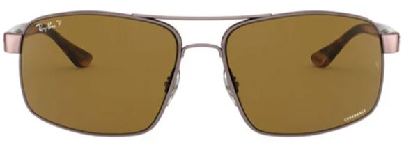H169 RAY-BAN CHROMANCE RB3604CH 121/BB 62 LIGHT BROWN / BROWN POLARIZED