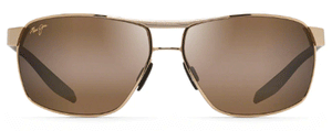 MJ331 MAUI JIM THE BIRD H835-16 61.5 GOLD WITH BLACK TEMPLE AND BROWN RUBBER  / HCL BRONZE