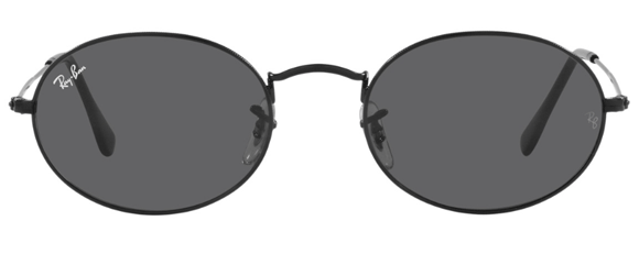 RB313 RAY-BAN OVAL RB3547 002/B1 54 BLACK  / DARK GRAY