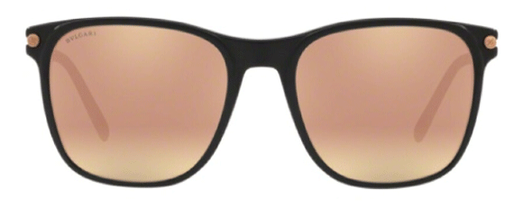 G22 BVLGARI BV7032 53134Z 55 MATTE BLACK / GREY MIRRORED ROSE GOLD