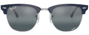 RB232 RAY-BAN CLUBMASTER RB3016 1366G6 55 BLUE ON SILVER  SILVER BLUE POLARIZED