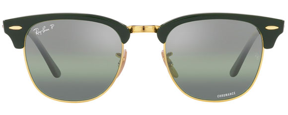 RB152 RAY-BAN CLUBMASTER RB3016 1368G4 49 GREEN ON ARISTA  DARK GREEN MIRRORED POLARIZED