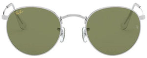 E72 RAY-BAN ROUND METAL RB3447 91984E 53 POLISHED SILVER / BOTTLE GREEN