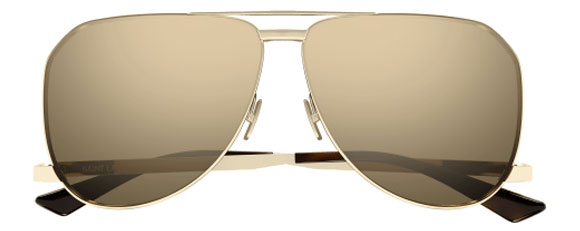 SL62 YSL SAINT LAURENT SL 690 DUST-004 61 GOLD  /  BROWN FLASH