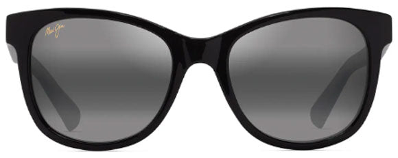 MJM175 MAUI JIM KIOPAA 671-02 SHINY BLACK  / NEUTRAL GREY