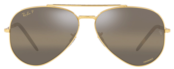 RB317 RAY-BAN NEW AVIATOR RB3625 9196G5 62 LEGEND GOLD  / POLARIZED CLEAR GRADIENT DARK BROWN