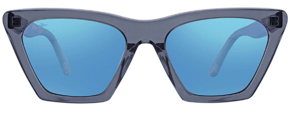 MJ463 MAUI JIM KINI-KINI B849-27E STEEL BLUE WITH CRYSTAL / BLUE HAWAII POLARIZED