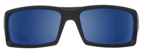 SY075 SPY GENERAL 6700000000090 SOFT MATTE BLACK / HAPPY DARK GRAY GREEN WITH DARK BLUE SPECTRA MIRRORED POLARIZED