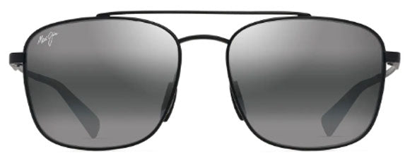 MJM133 MAUI JIM KALAUNU ASIAN FIT 645-02 58 MATTE BLACK WITH GREY  / NEUTRAL GREY
