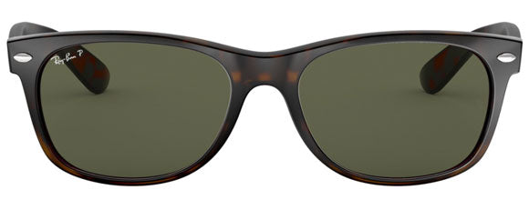 A66 RAY-BAN NEW WAYFARER RB2132 902/58 52 TORTOISE / G-15 GREEN POLARIZED