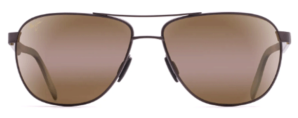 MJ107 MAUI JIM CASTLES H728-01M 61 MATTE CHOCOLATE / HCL BRONZE